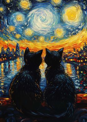 Starry Night Cats