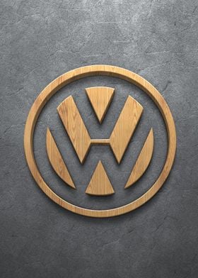 Wooden VW Logo