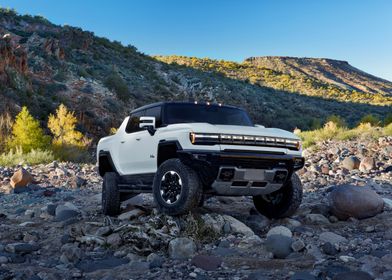 White Electric Pickup Truck