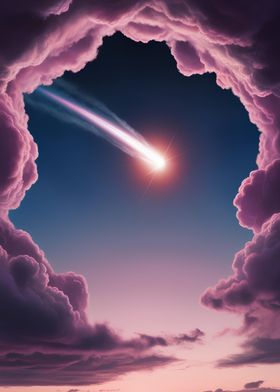 Comet Through Clouds