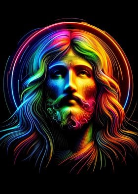 Jesus Christ Neon Art