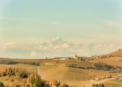 Monviso Snowy Mountain Landscape