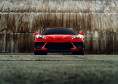 Red Corvette Sports Car