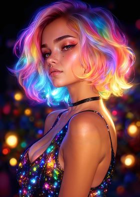 Neon Hair Woman