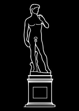 Michelangelo David Statue Outline