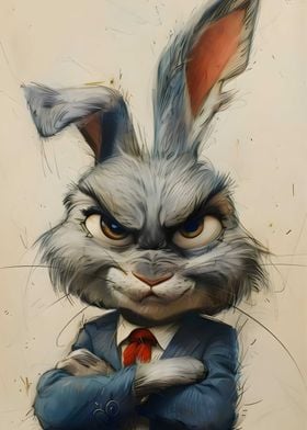 Angry Bunny in Suit