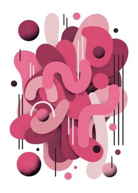 Abstract Burst of Energy in Monochromatic Pink