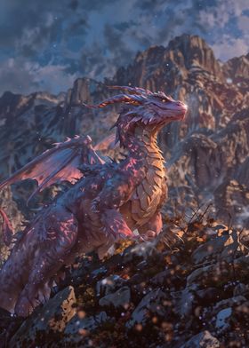 Purple Dragon on Mountaintop