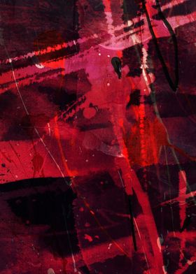 Abstract Red and Black Painting