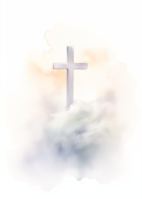 Christian Cross in the Clouds