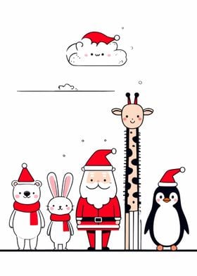 Christmas Animals with Santa