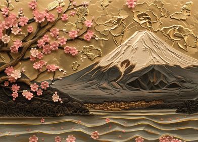 Mount Fuji with Cherry Blossoms