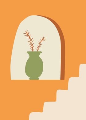 Vase with Plant in Arch