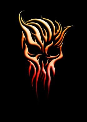 Fiery Skull Design