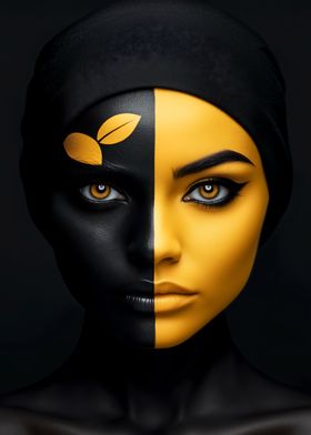 Black and Yellow Face Paint