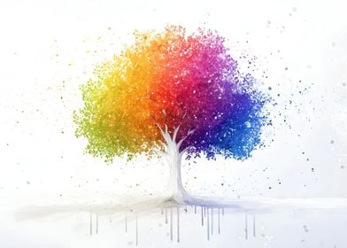 Rainbow Tree Art