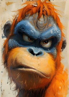 Angry Orangutan Portrait