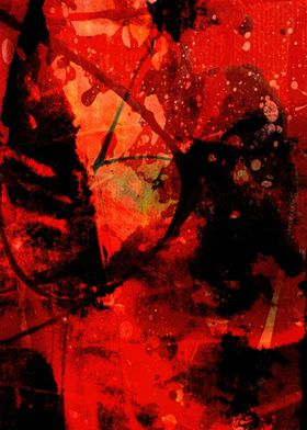 Abstract Red and Black Splashes