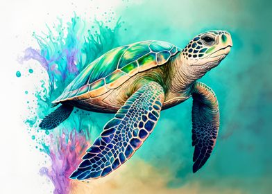 Sea Turtle Watercolor