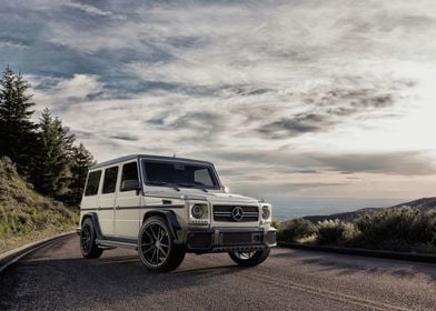 White Mercedes G-Wagon