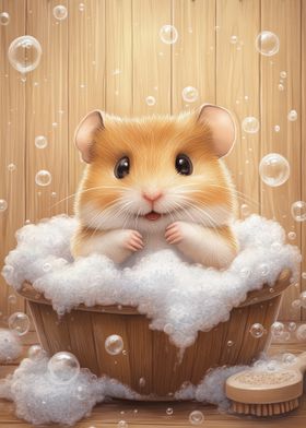 Cute Hamster Bath Time