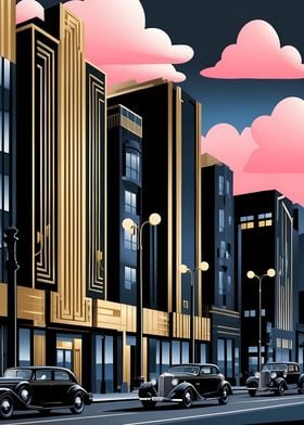 Art Deco Cityscape Retro