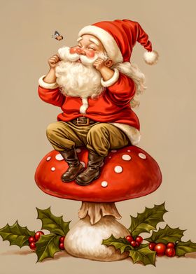 Santa on Mushroom