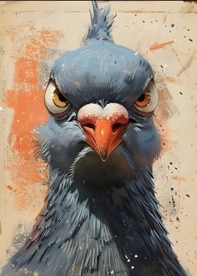 Angry Pigeon Portrait