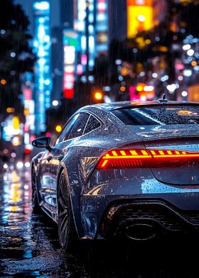 Sport Car in the Rain