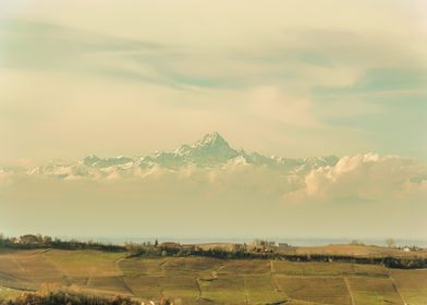 Monviso Snowy Mountain Landscape