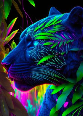 Neon Panther in Jungle