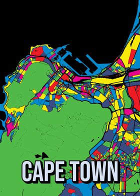 Cape Town Pop Art South Africa City Map