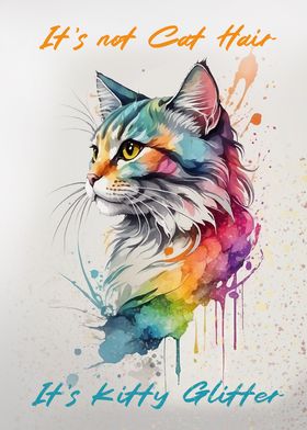 Kitty Glitter Watercolor