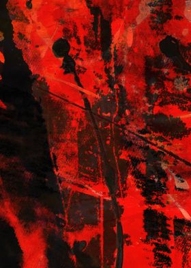 Abstract Red and Black Painting