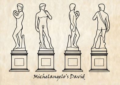 Michelangelo's David Vintage Angles