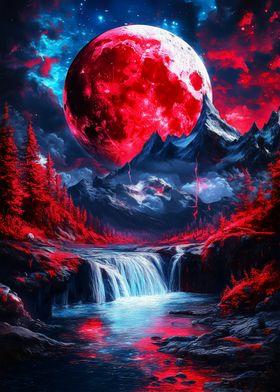 Red Moon Waterfall