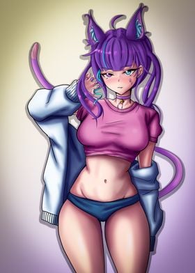 Catgirl Anime Illustration