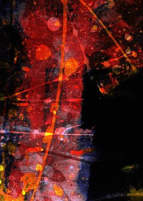 Abstract Red and Black Splashes