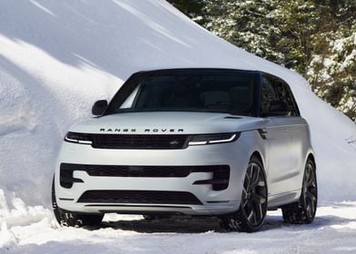 White Range Rover in Snow