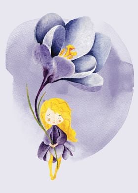 Girl with Crocus Flower