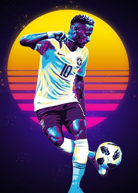 Neymar Jr. Retro Art