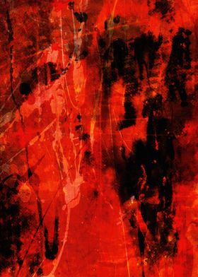 Abstract Red and Black Splashes