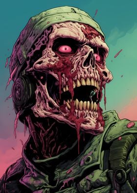 Zombie Soldier Skull