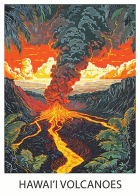 Hawaii Volcanoes Art Print