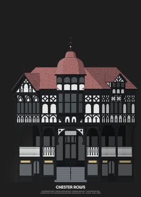 Chester Rows Architecture Illustration