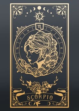 Scorpio Zodiac Sign Art tarot card