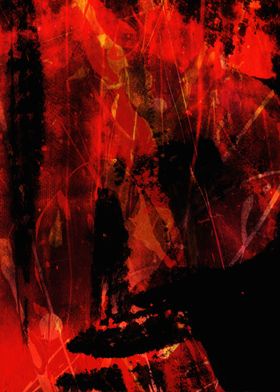 Abstract Red and Black Painting