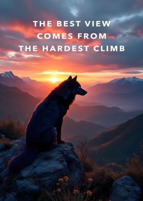 Best View Motivation Wolf at Sunset