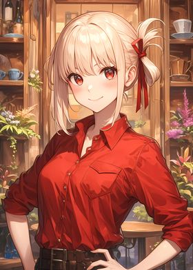 Anime Girl in Red Shirt