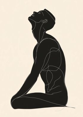 Silhouette of Man in Meditation